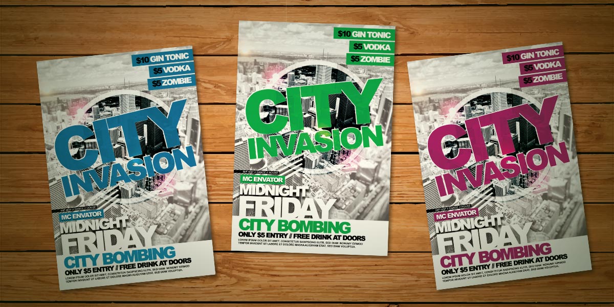 City Invasion Flyer Template